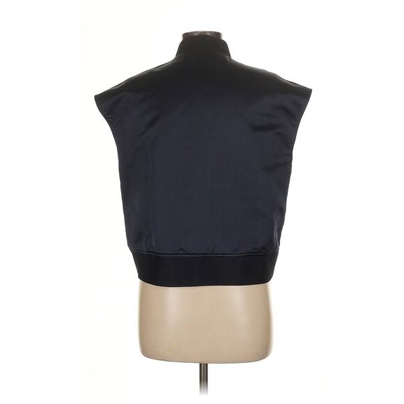 ROYL Navy Blue 100% Silk Sleeveless Vest Top Zipper L - Picture 2 of 4
